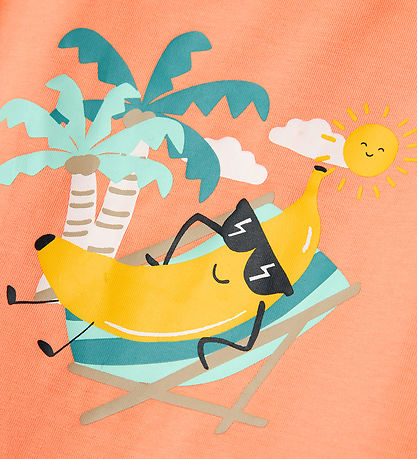 Name It T-shirt - NmmVux - Papaya Punch/Banana