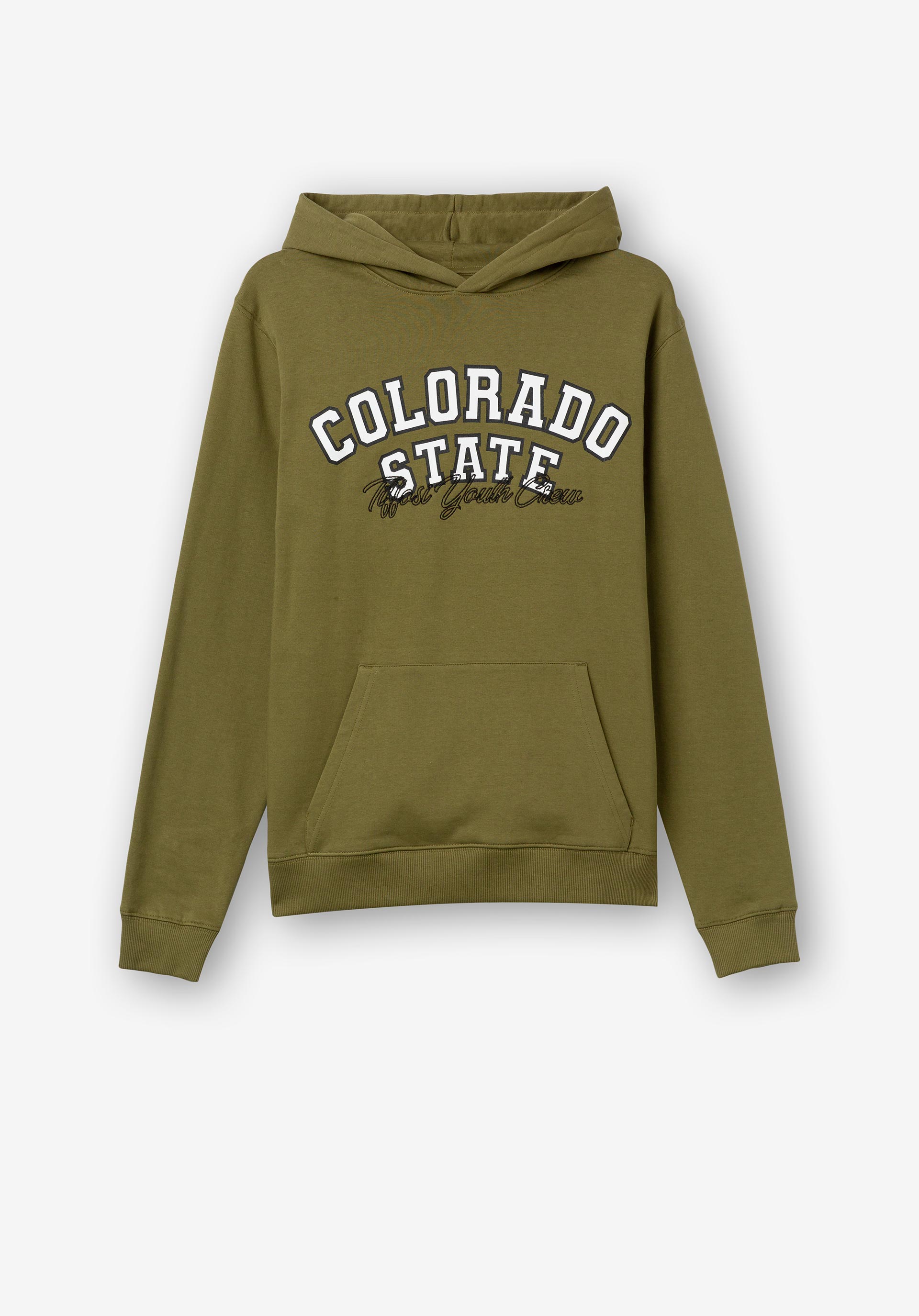 Hoodie com Estampado e Bordado Frontal