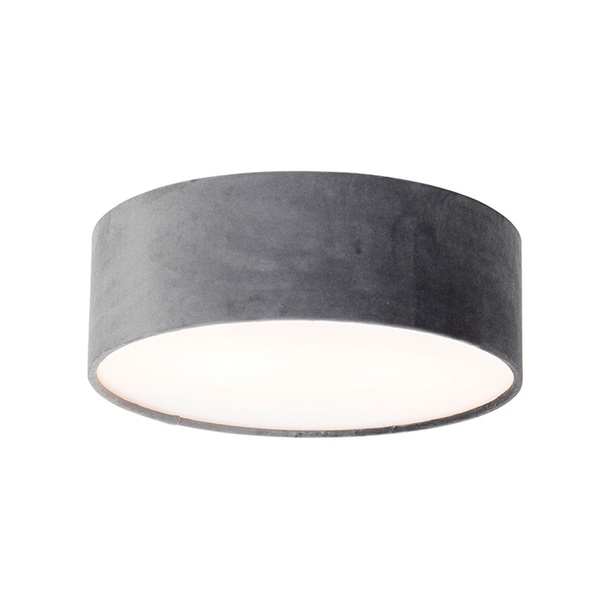 Moderne plafondlamp grijs 30 cm met gouden binnenkant - Drum