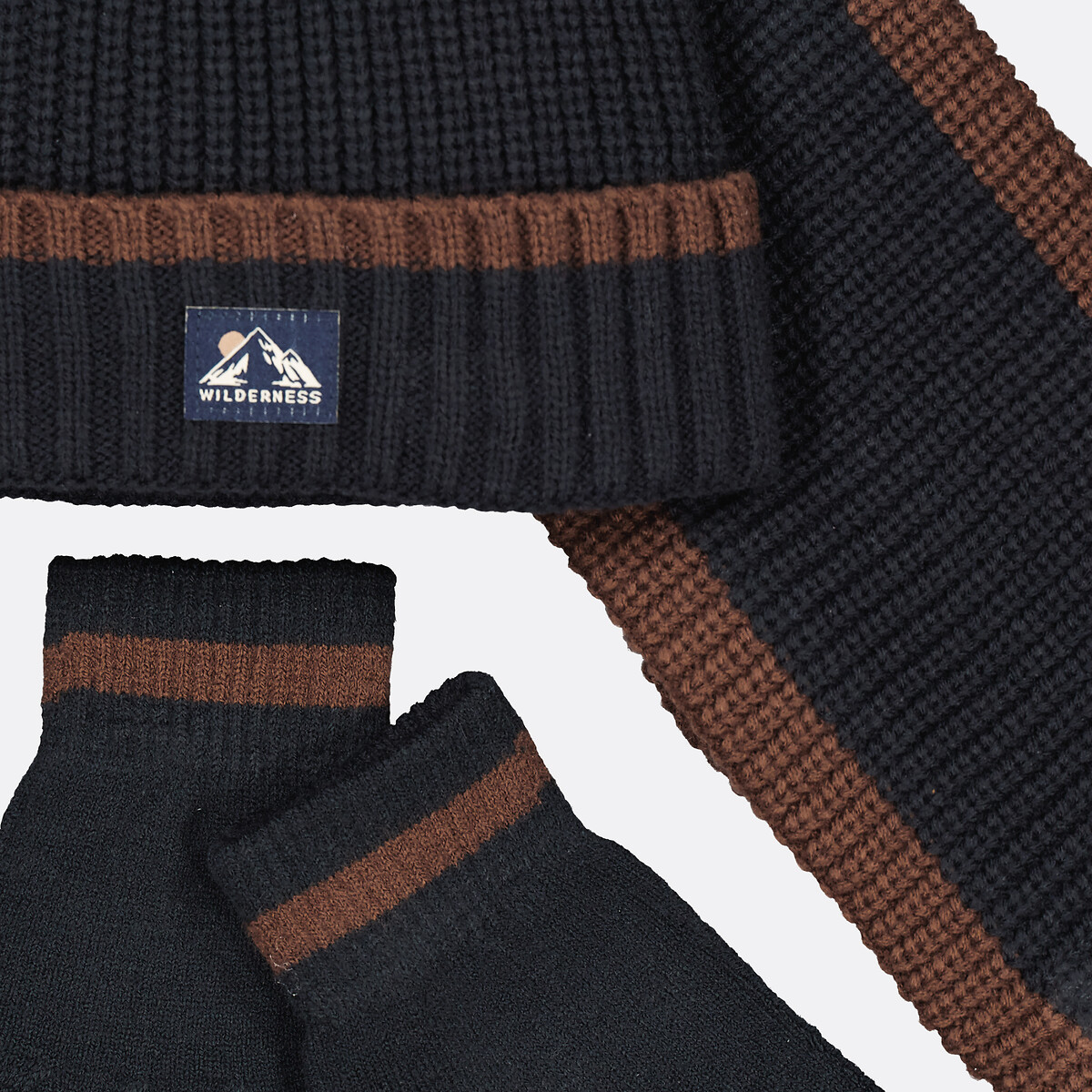 COLEÇÃO LA REDOUTE<br>Conjunto de gorro, cachecol e luvas, forro de lã