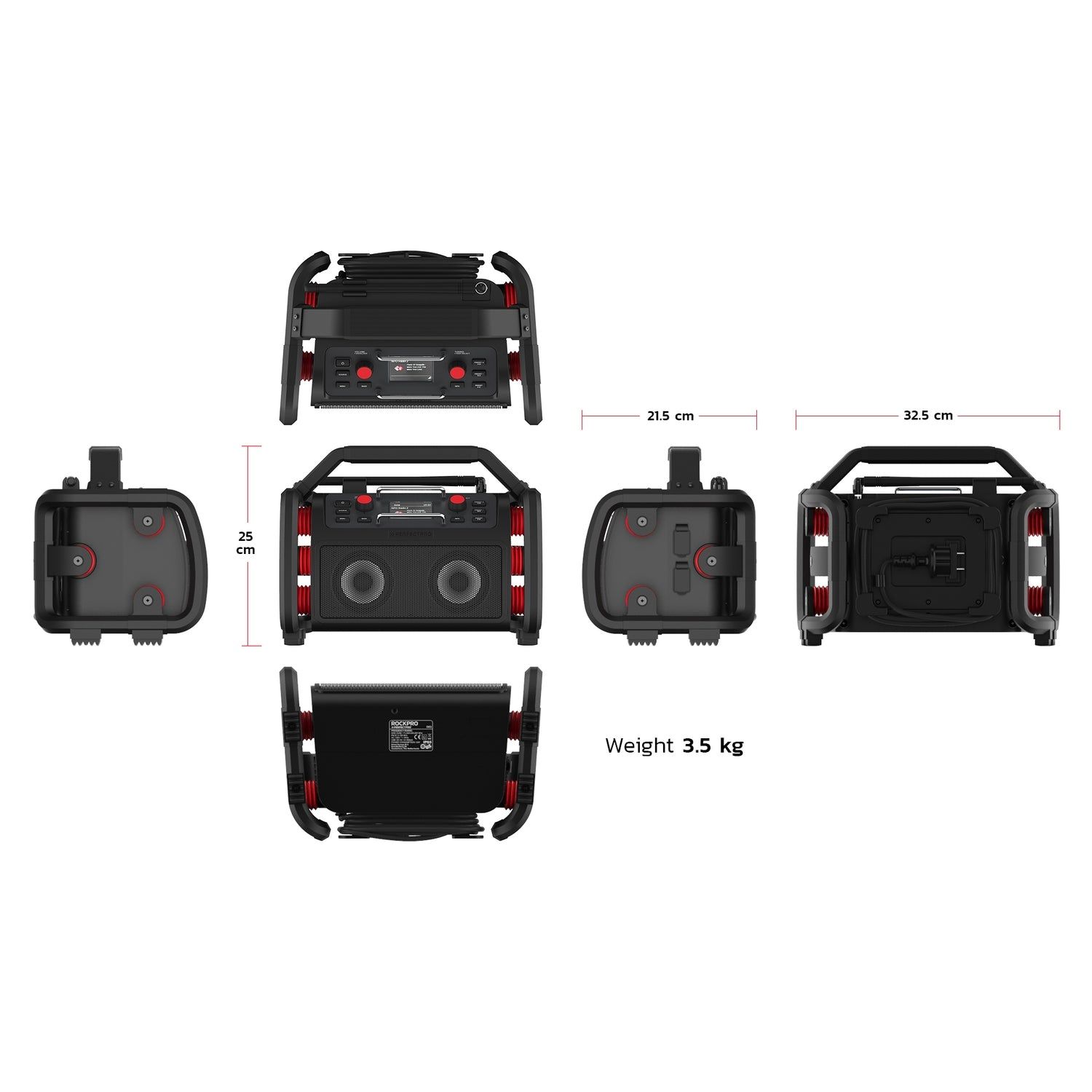 Perfectpro RP2 ROCKPRO Bouwradio Oplaadbaar DAB  Bluetooth