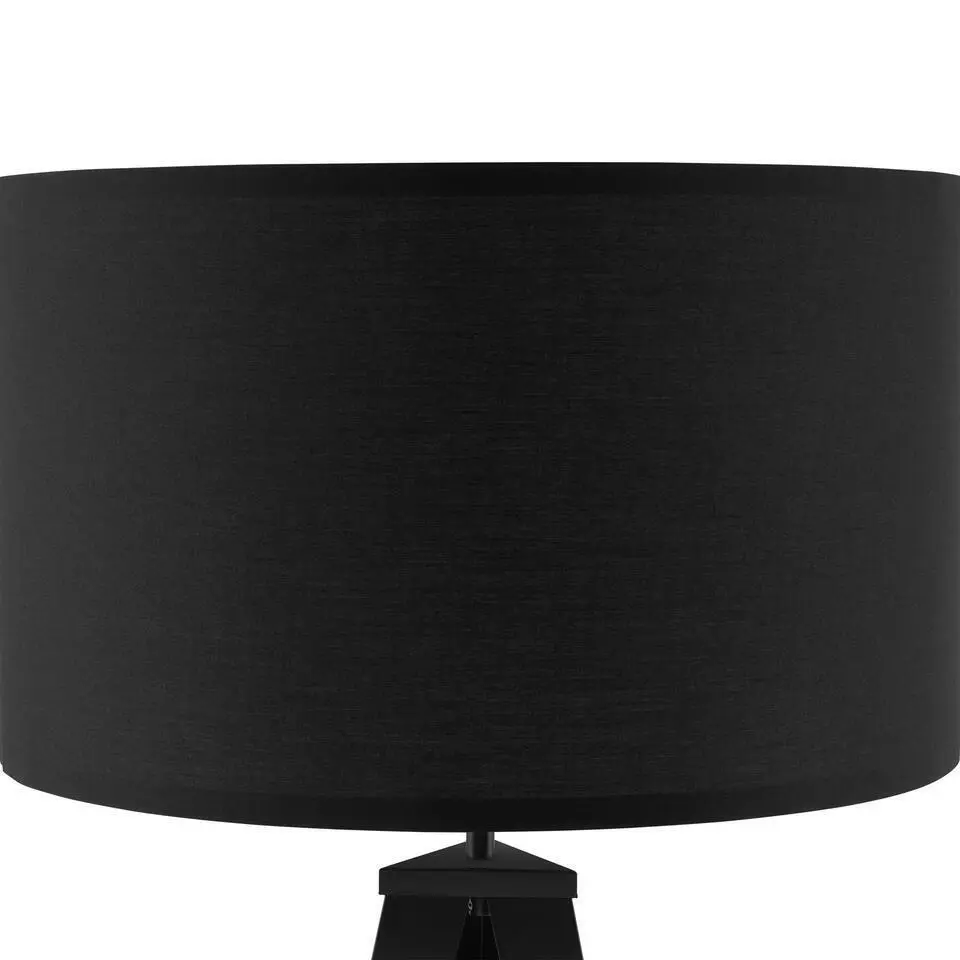 tectake Staande lamp Lunaris, textielkap, driepootsframe, Zwart