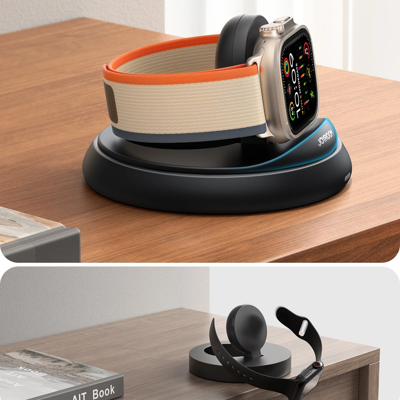 (3W) USB C auf MagSafe Apple Watch Ladegerät Wireless Charger (JR-W12) - Schwarz