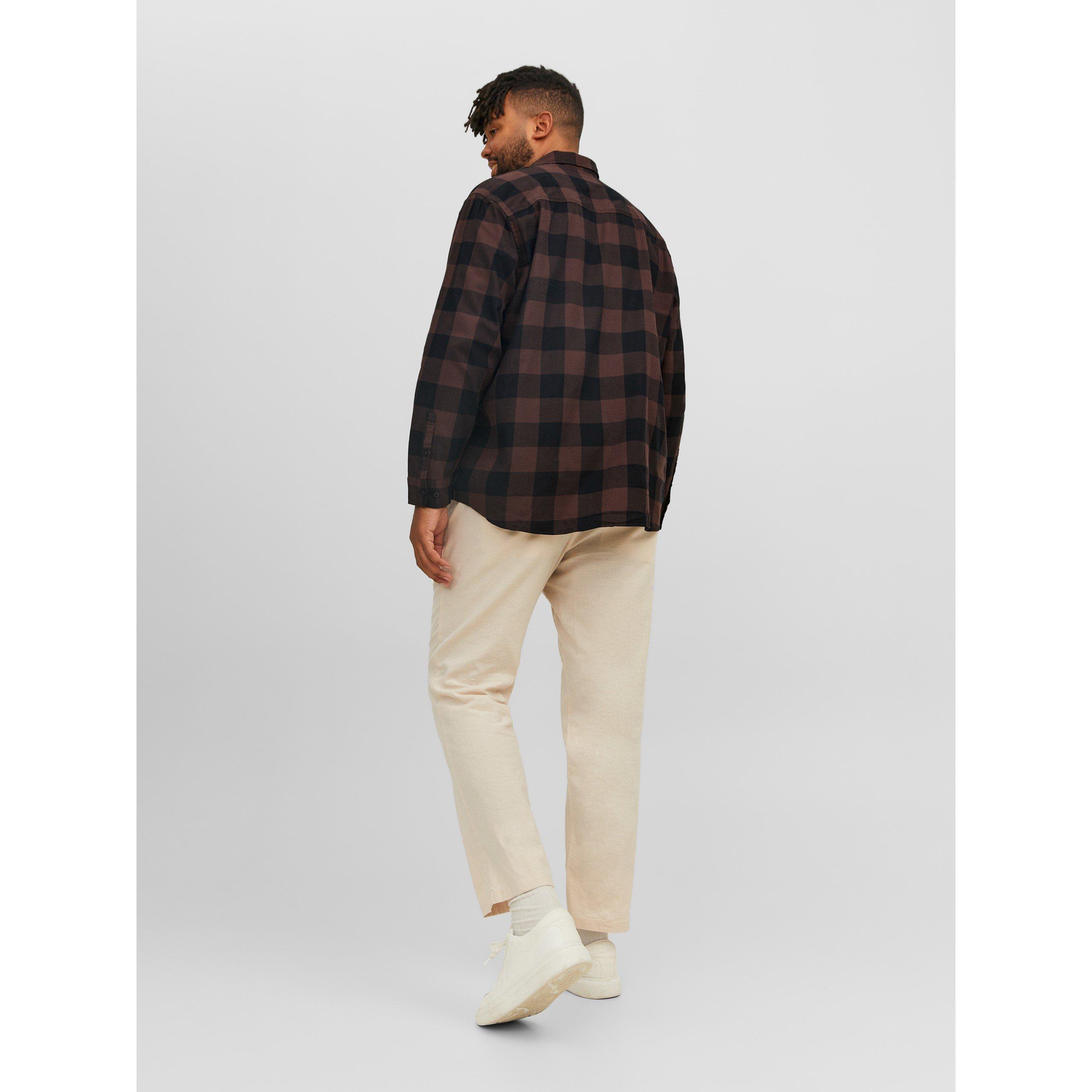 Jack and Jones Gingham Twill Checkered Shirt Mens Plus Size