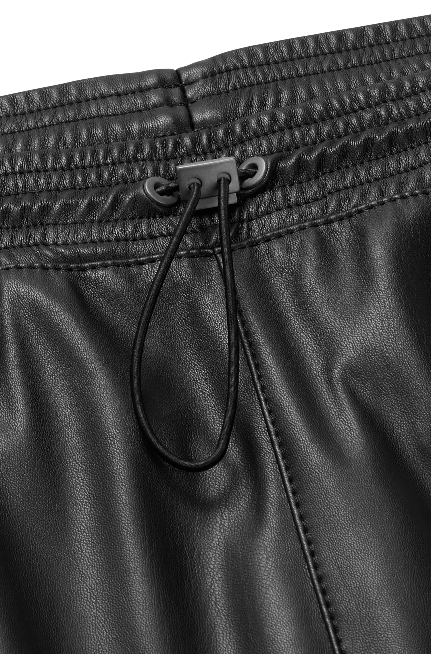 Calça de fato de treino HUGO vermelha em imitação de couro com logótipo emoldurado