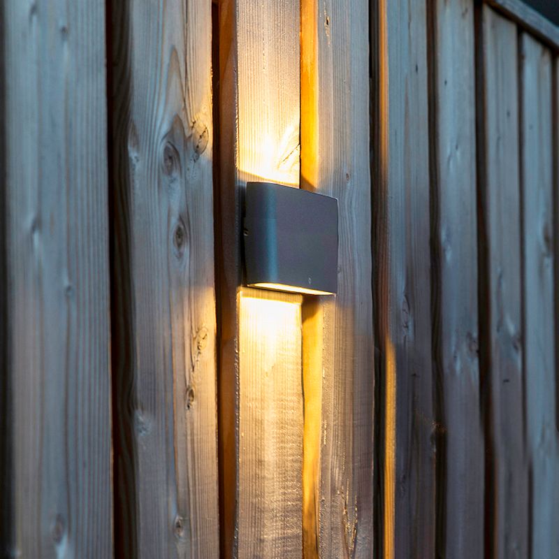 Buiten wandlamp donkergrijs 17,5 cm incl. LED IP65 - Batt