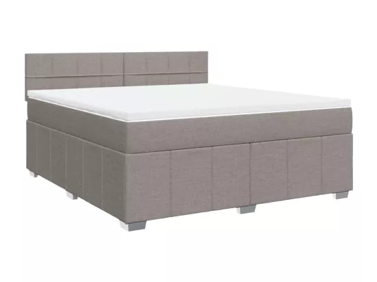 Sommier à lattes de lit avec matelas Taupe 180x200 cm Tissu