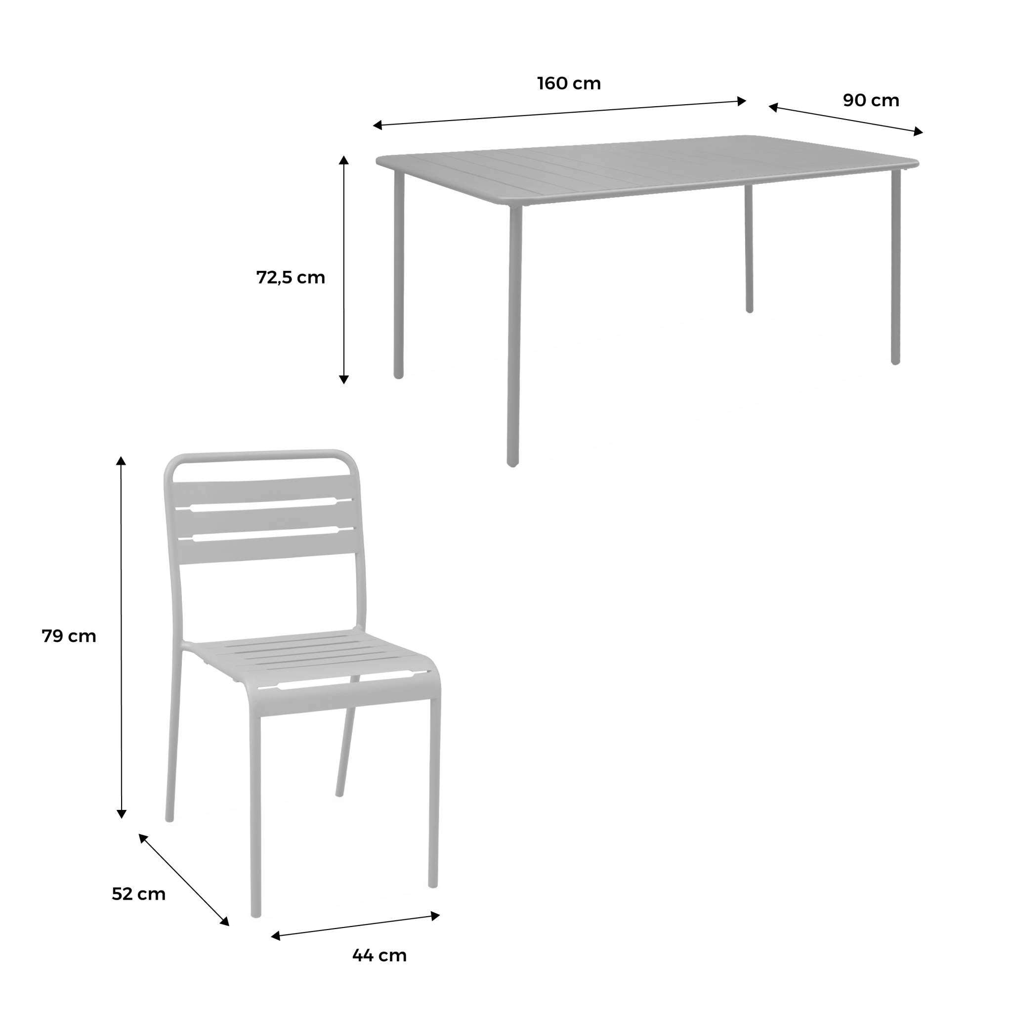 sweeek - Tuintafel met 8 stoelen metaal
