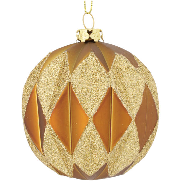 Kerstbal glitter deco 8cm 3ass