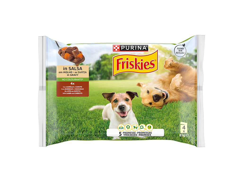COMIDA HÚMIDA CÃO ADULTO FRISKIES MOLHO BORREGO 4X85G
