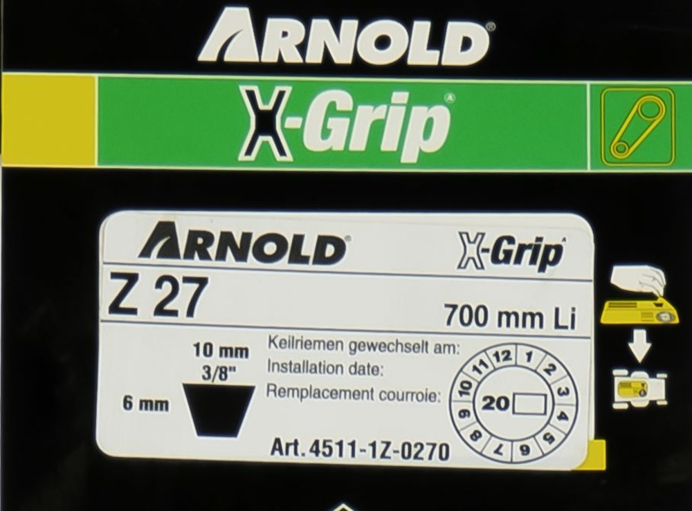 Courroie trapézoïdale x-grip v de type z 27