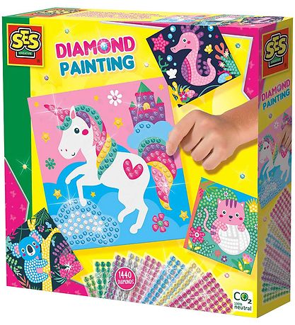 SES Creative Kreas?t - Mal Med Diamanter - Glade Dyrs