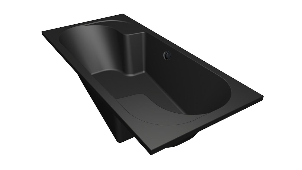 Xenz Parel ligbad acryl 190x90x45cm zwart mat