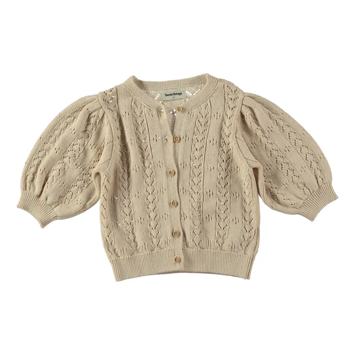 Tocoto Vintage Cardigan Pointelle Coton Bio | Ecru