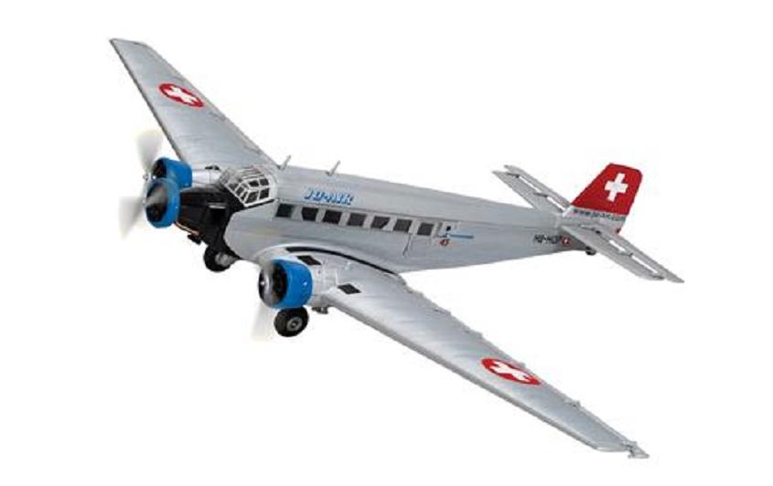 Propellerflugzeug Junkers Ju 52/3 JU-AIR HB-HOP 1:72<br>Standmodell Flugzeug Ju52