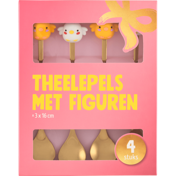 Theelepels met Figuren 4 Stuks