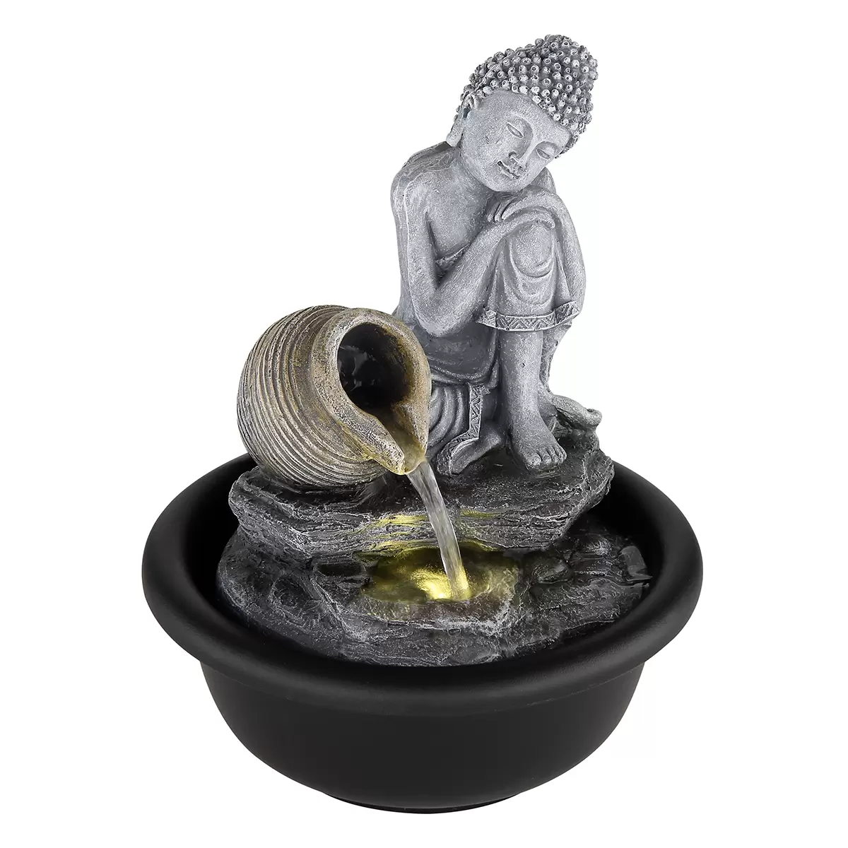 Globo Zimmerbrunnen Buddha grau,schwarz