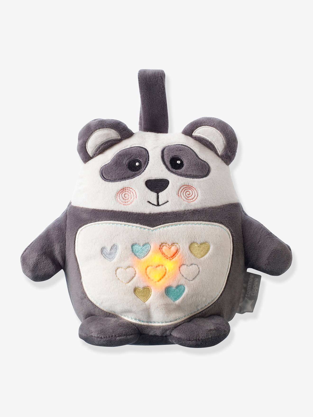 Luminária Noturna de Pelúcia Pippo, o Panda, Tamanho Médio, Preta Lisa com Estampas, TOMMEE TIPPEE