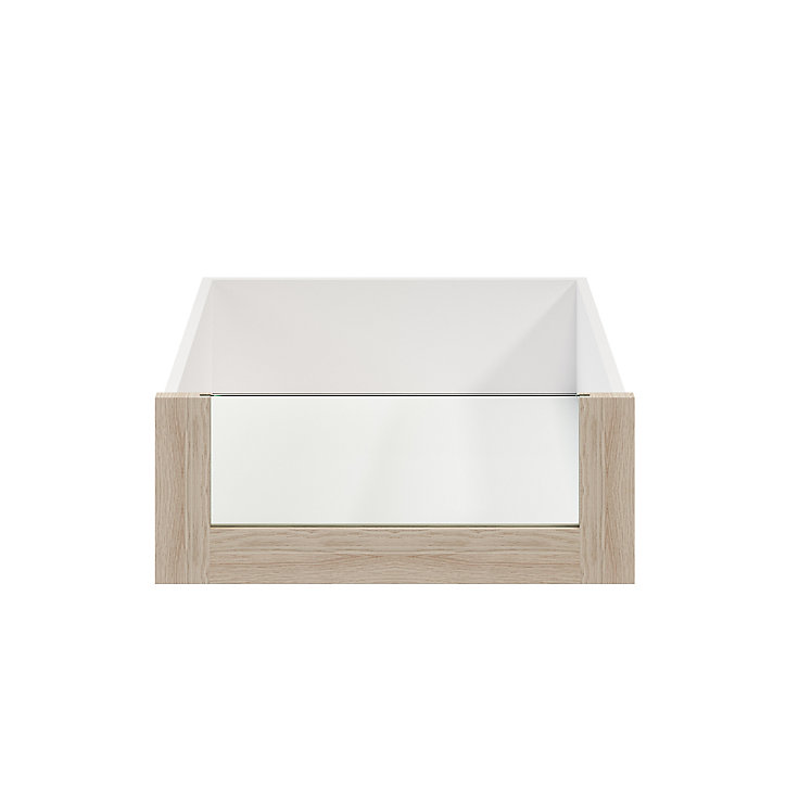Tiroir intérieur avec façade verre effet chêne GoodHome Atomia H. 17 x L. 46,4 x P. 50 cm