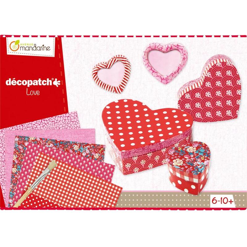 Boîte créative, Décopatch, Love - Rose