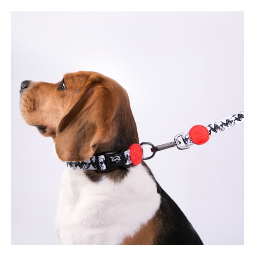 Guia para cães Zooz Pets Charlie Brown em poliéster branco