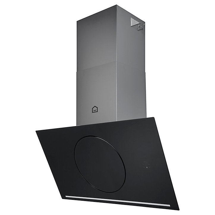 Hotte inclinée connectée en verre GoodHome GHAGRO90, 90cm
