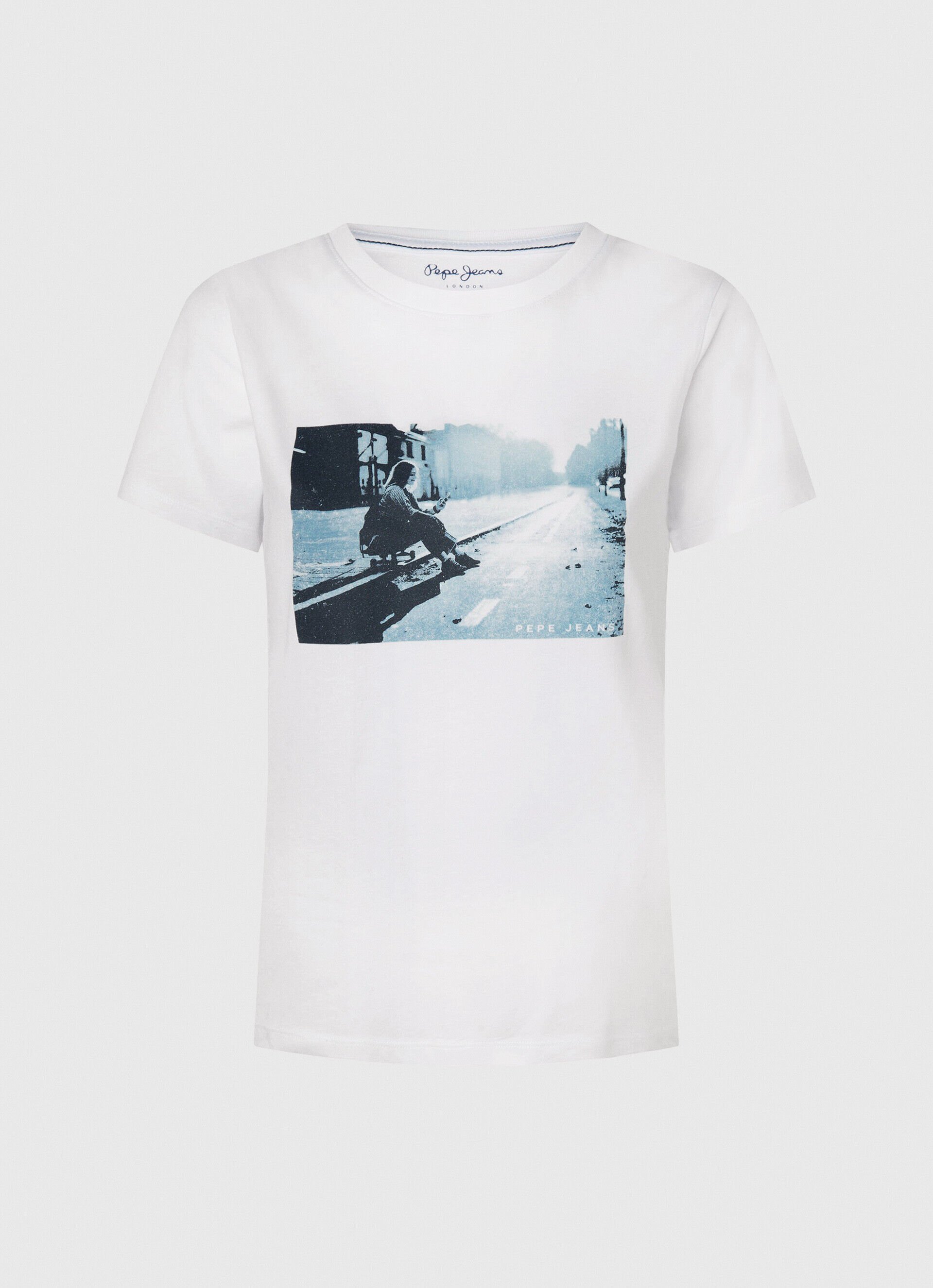 CAMISETA COM ESTAMPA FOTOGRÁFICA - branca