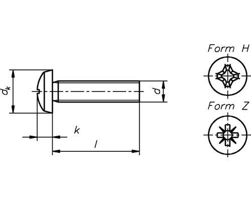 Pankopschroef 4,8 mm, kruiskop, DIN 7985 M3x6 mm, verzinkt, 100 stuks