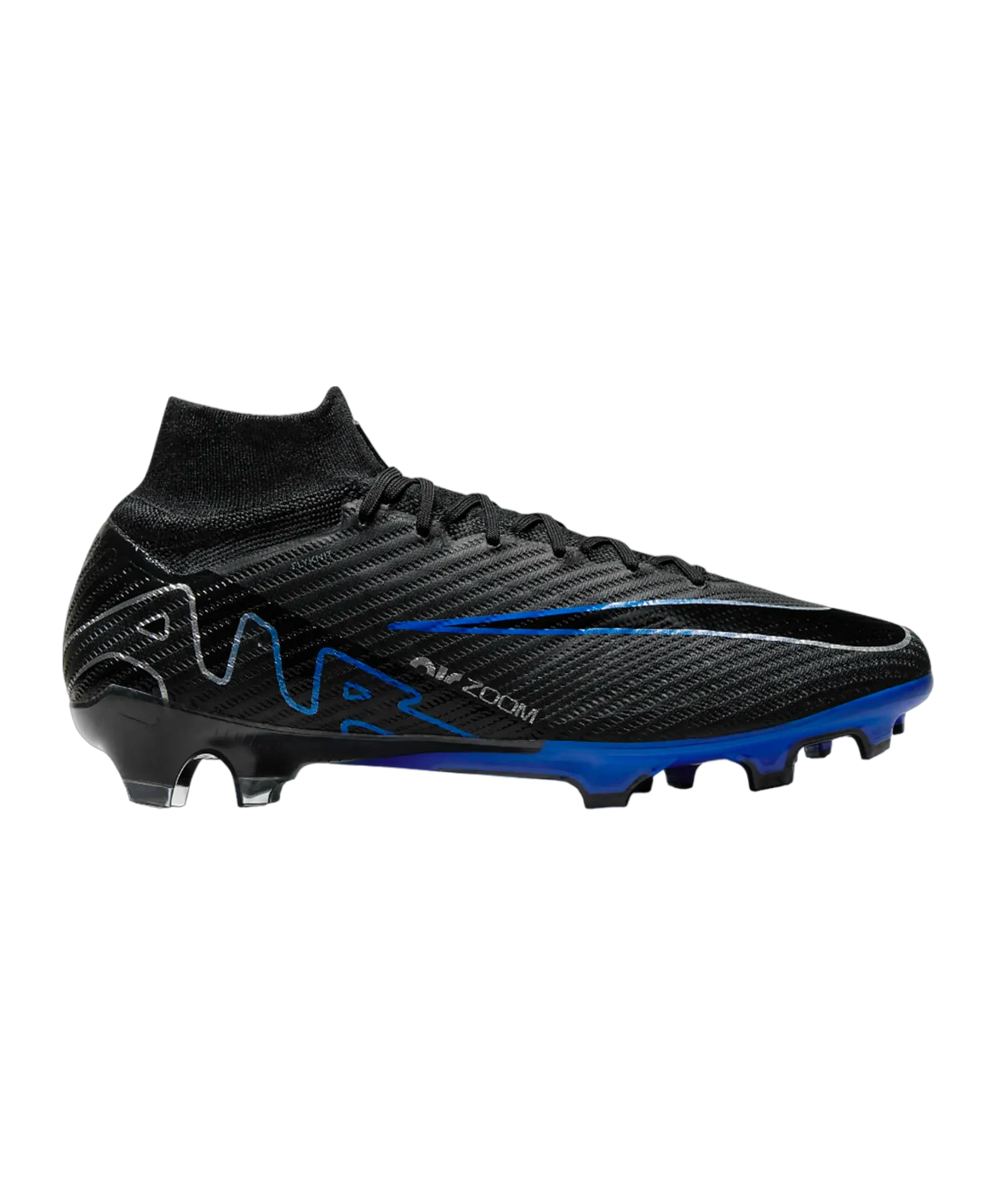 Nike Air Zoom Mercurial Superfly IX Elite FG Shadow Schwarz Silber Blau F040