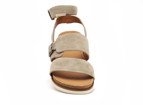 Fugitive nu pieds plats femme madras kaki