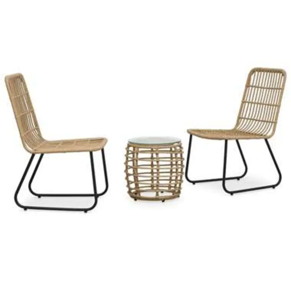 vidaXL - Bistroset - Bruin - Poly rattan