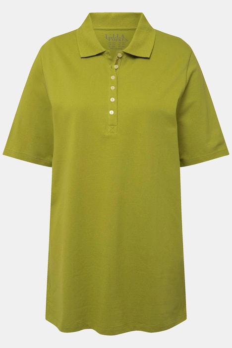 Poloshirt, Piqué, Polokragen, Samt-Knopfleiste, Halbarm