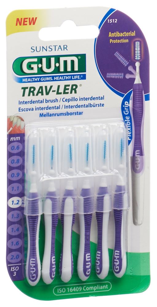 GUM Trav-Ler<br>6 Stück, 1.2mm, ISO 3 cylindric violett