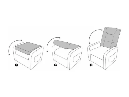 Fauteuil inclinable en tissu avec roulettes et repose-pieds Altair