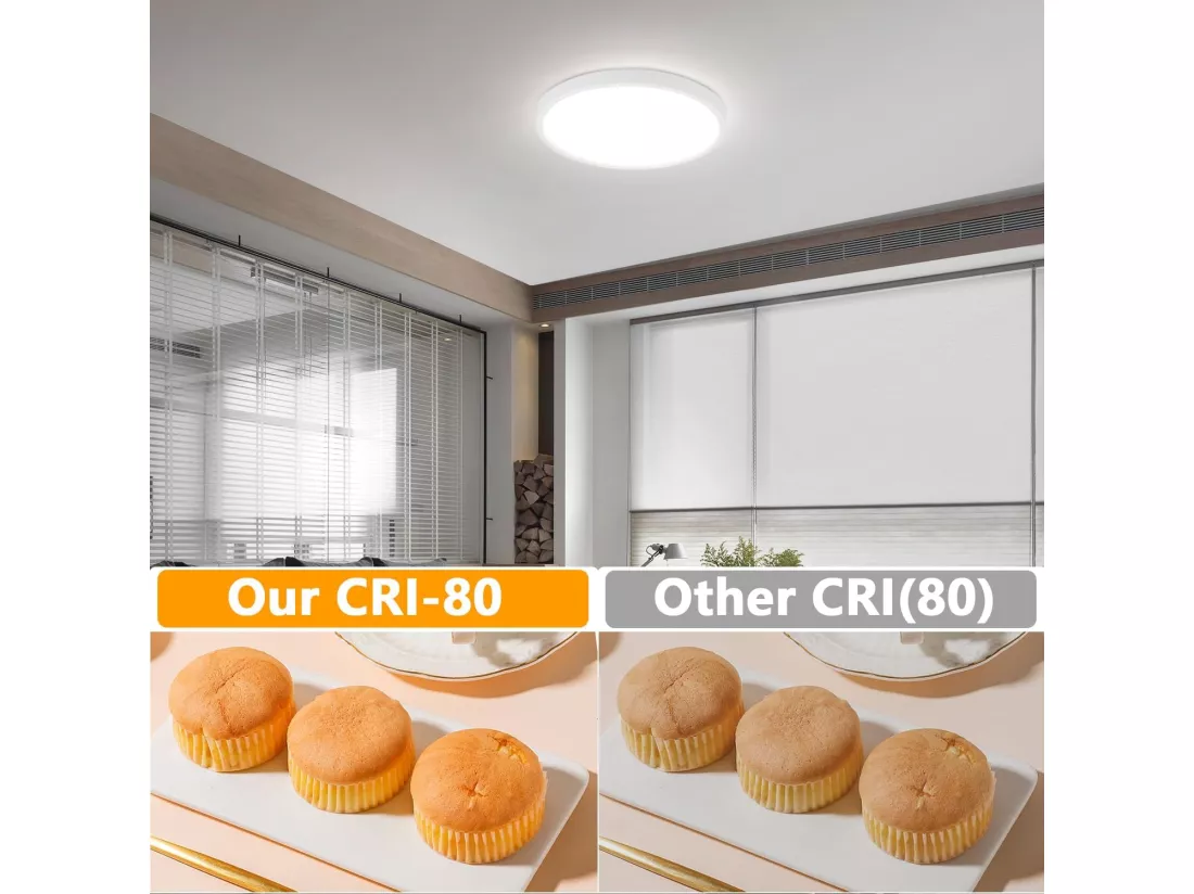 NETTLIFE Panneau LED plafonnier noir éclairage de plafond plat IP44 résistant aux éclaboussures blanc froid 15W