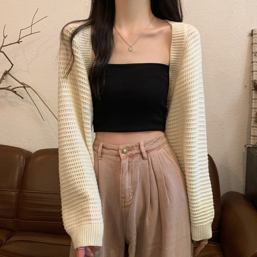 Secolo - Open-front ajourgebreid vest