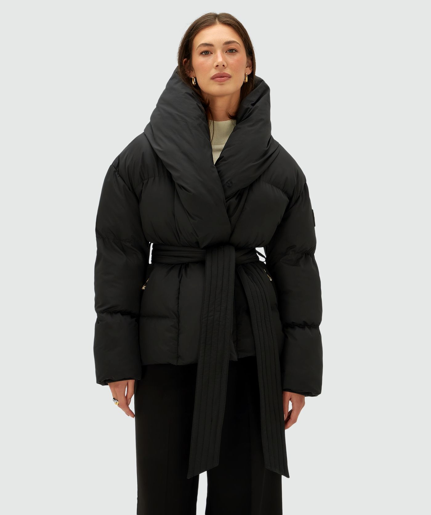 JV-CHARLOTTE oversized puffer jas - black