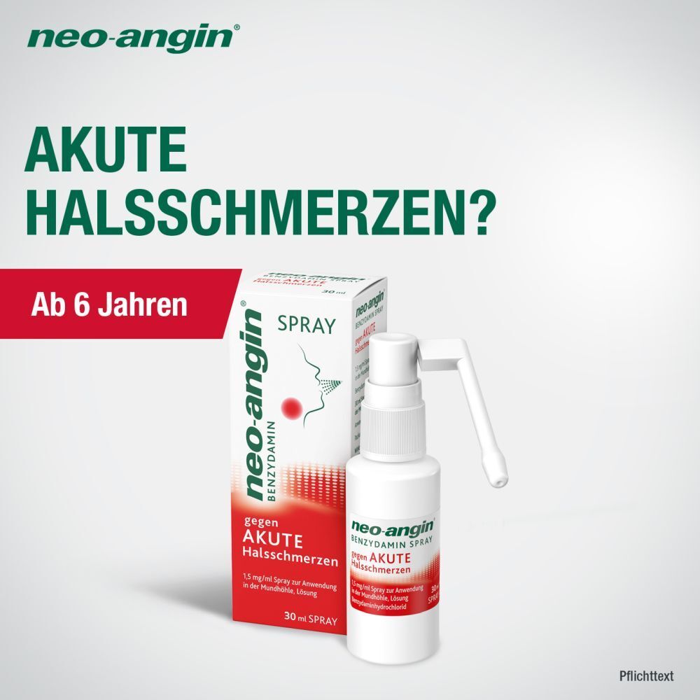 neo-angin Benzydamin Spray gegen akute Halsschmerzen - zuckerfrei