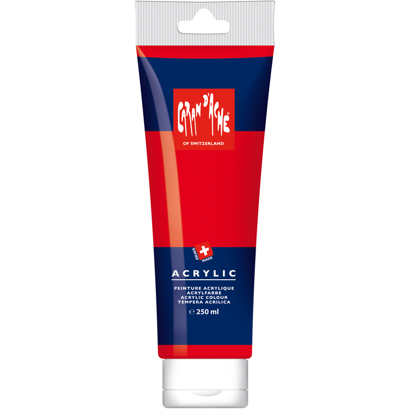 Caran d'Ache Acrylfarbe, 250 ml, zinnoberrot, 1 Stück