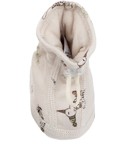 Joha Krabbelschuhe - Bambus - 2-lagig - Beige m. Vögel