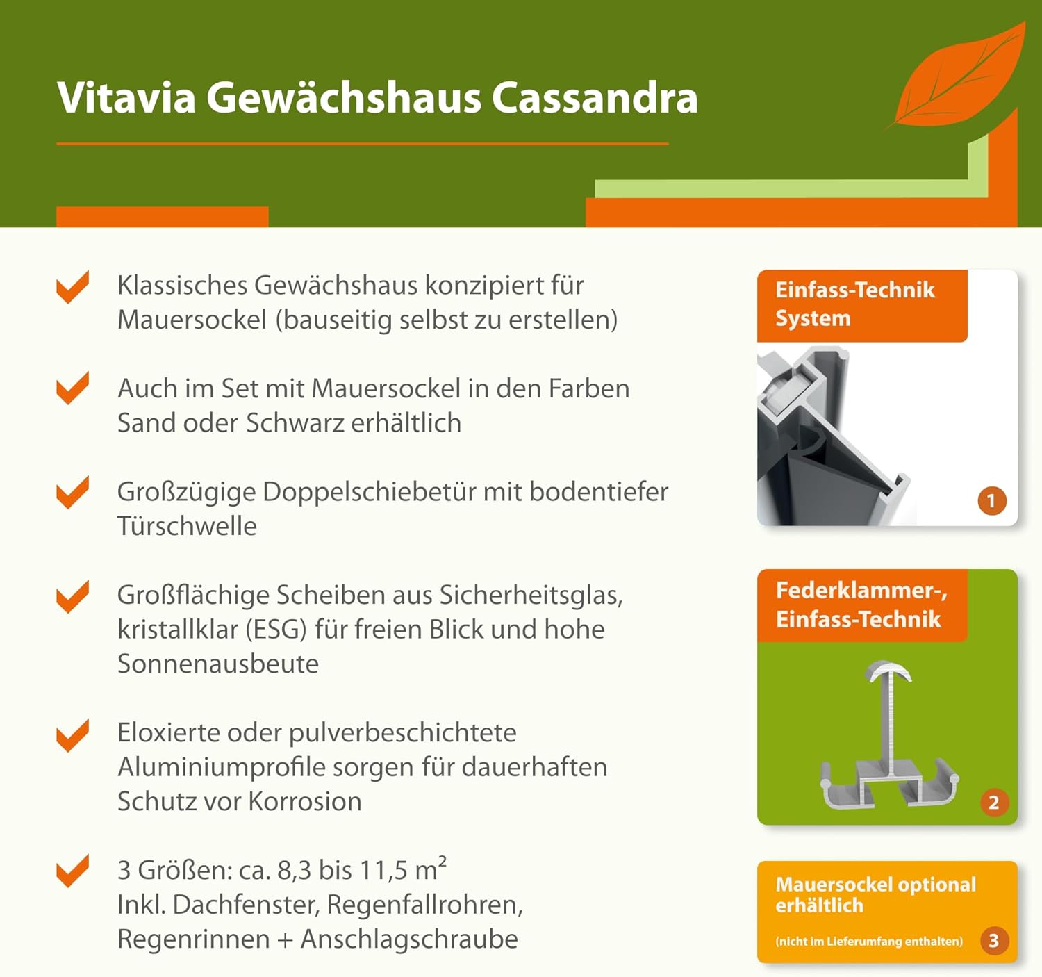 Vitavia Gewächshaus Cassandra 9900