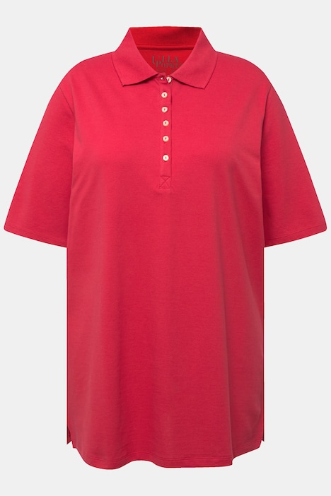 Poloshirt, Piqué, Polokragen, Samt-Knopfleiste, Halbarm