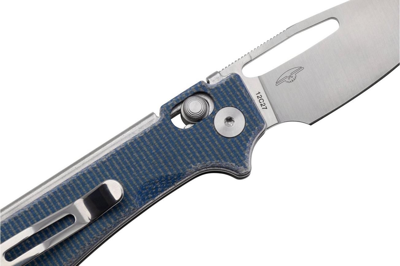 Real Steel Vis 8051DM Satin 12C27, Denim Micarta, zakmes, Jakub Wieczorkiewicz design