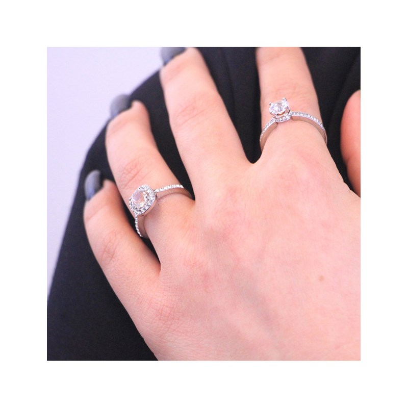 Bague Cushy - Argenté et Cristal