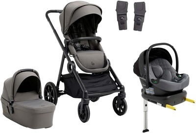 Beemoo Pro Multi 2 Duovogn inkl Route i-Size Babybilstol & Base, Mocha Grey/Mineral Grey
