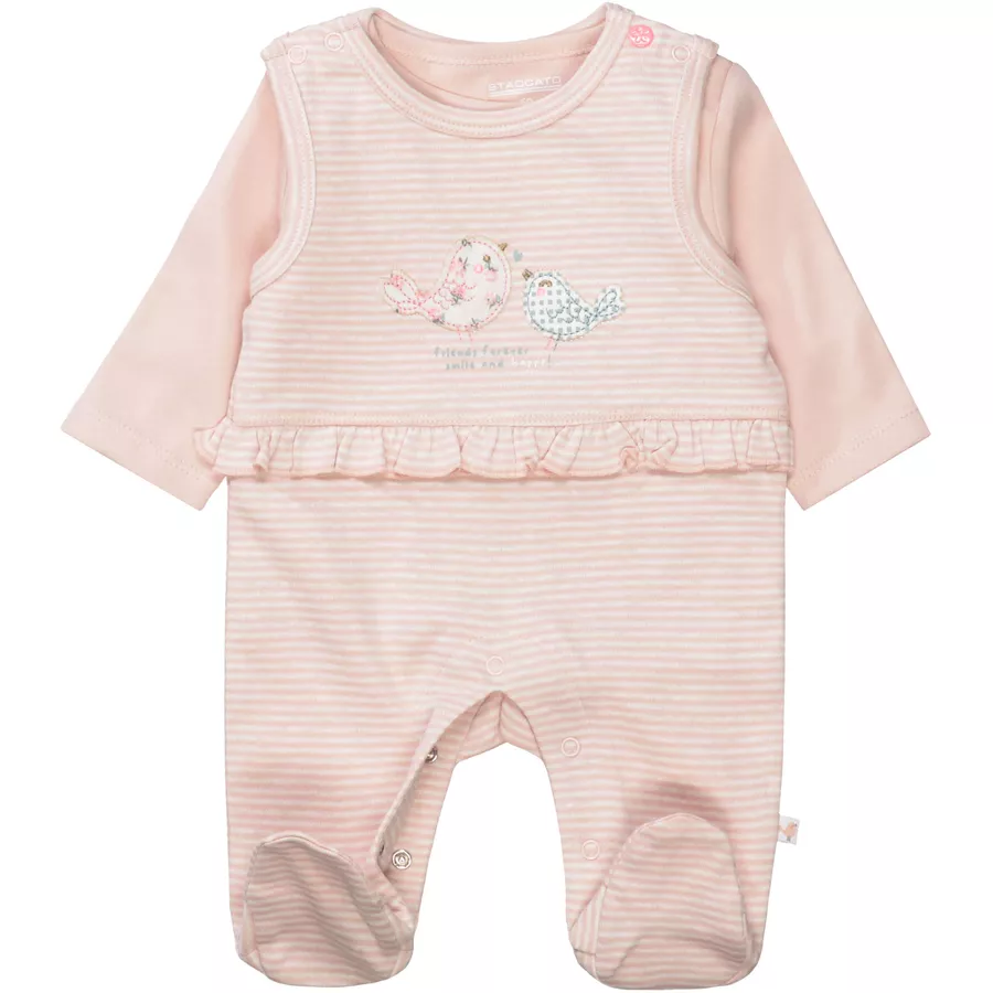 STACCATO Strampler+Shirt blush gestreift