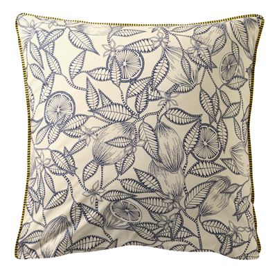 Linge de lit percale motif citrons - BECQUET CRÉATION