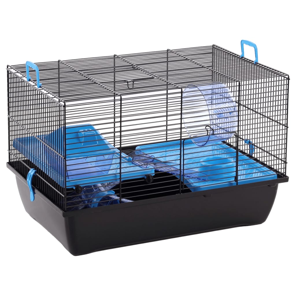 Cage pour hamsters jaro 2 50,5x33x32,5 cm noir et bleu