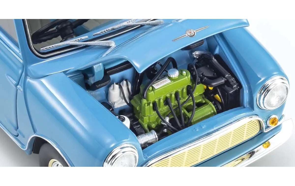 Morris Mini Minor Clipper Blau, 1:18<br>Detailgetreues Modellauto für Sammler im Massstab 1:18