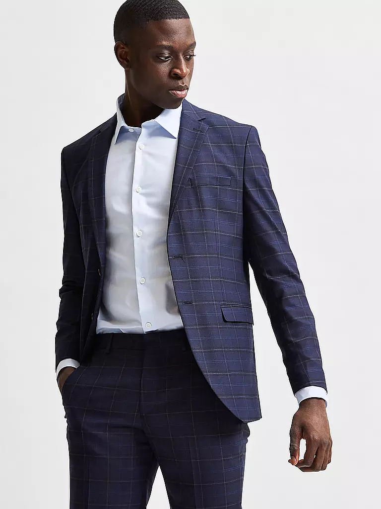 SELECTED Hemd Slim Fit SLHSLIMETHAN blau